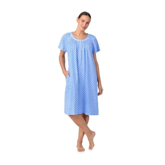 New: 4X (26W-28W) Women's Geometric Nightgown w/ Pockets - Picture 1 of 4
